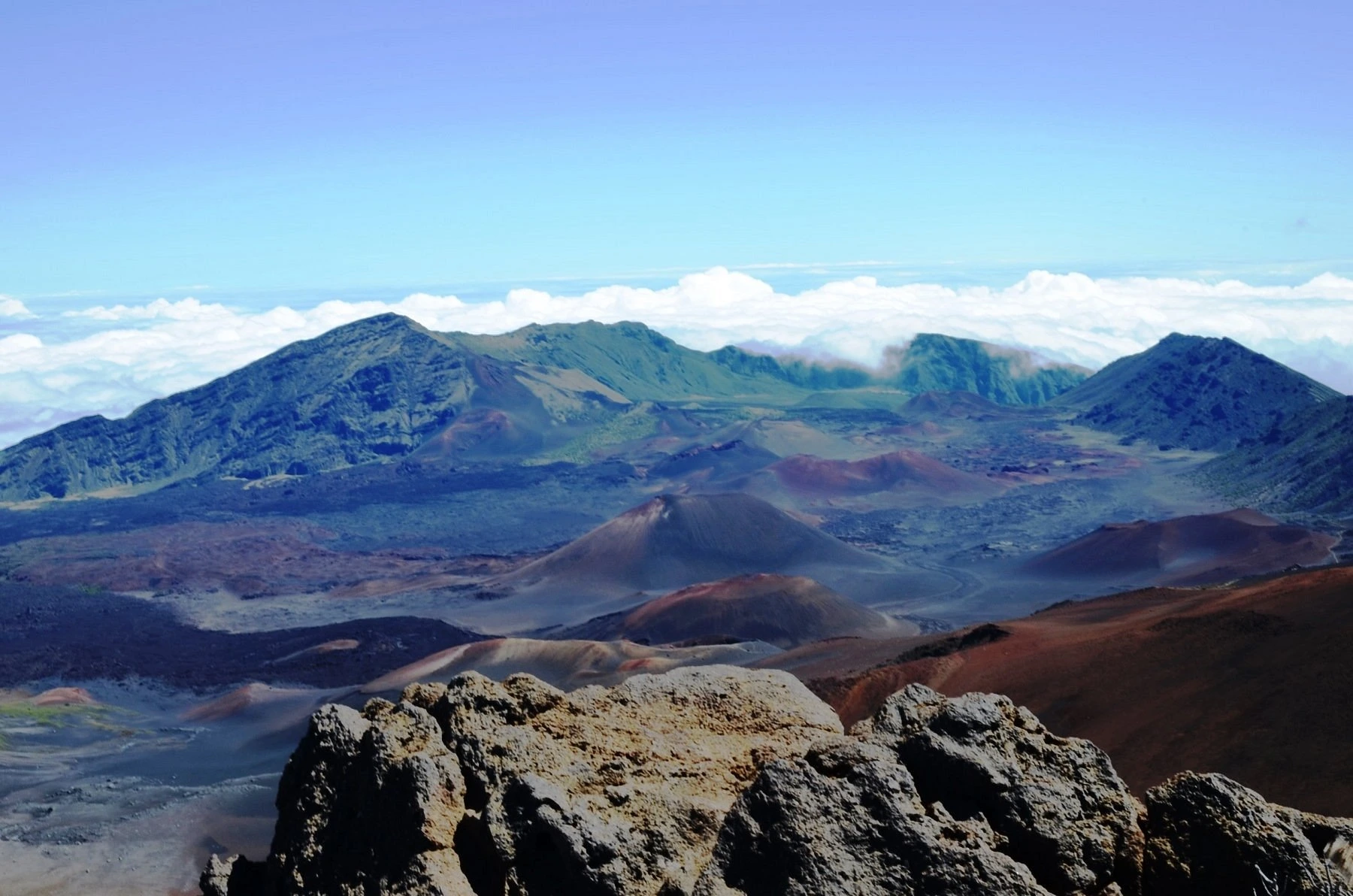Scenic view of Haleakala National Park landscape