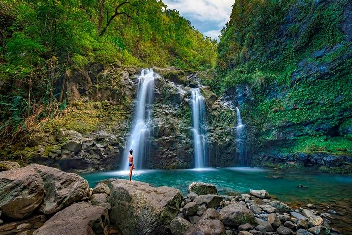 Waterfall along the Road to Hana in Maui