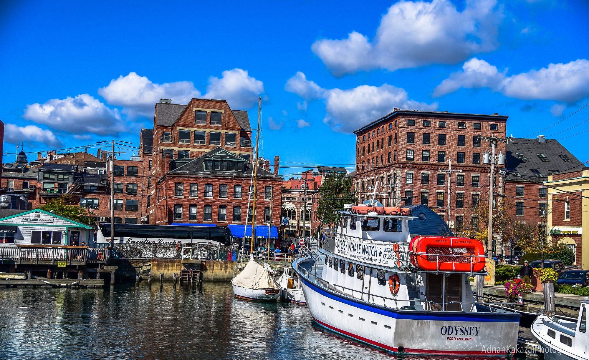 Commercial Street waterfront in Portland Maine