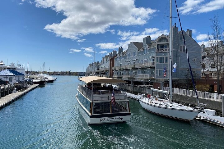 Portland Maine harbor and waterfront view